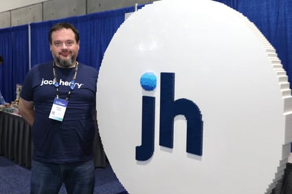 Jack Henry logo built out of legos